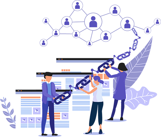 an infographic describes a linkbuilding process