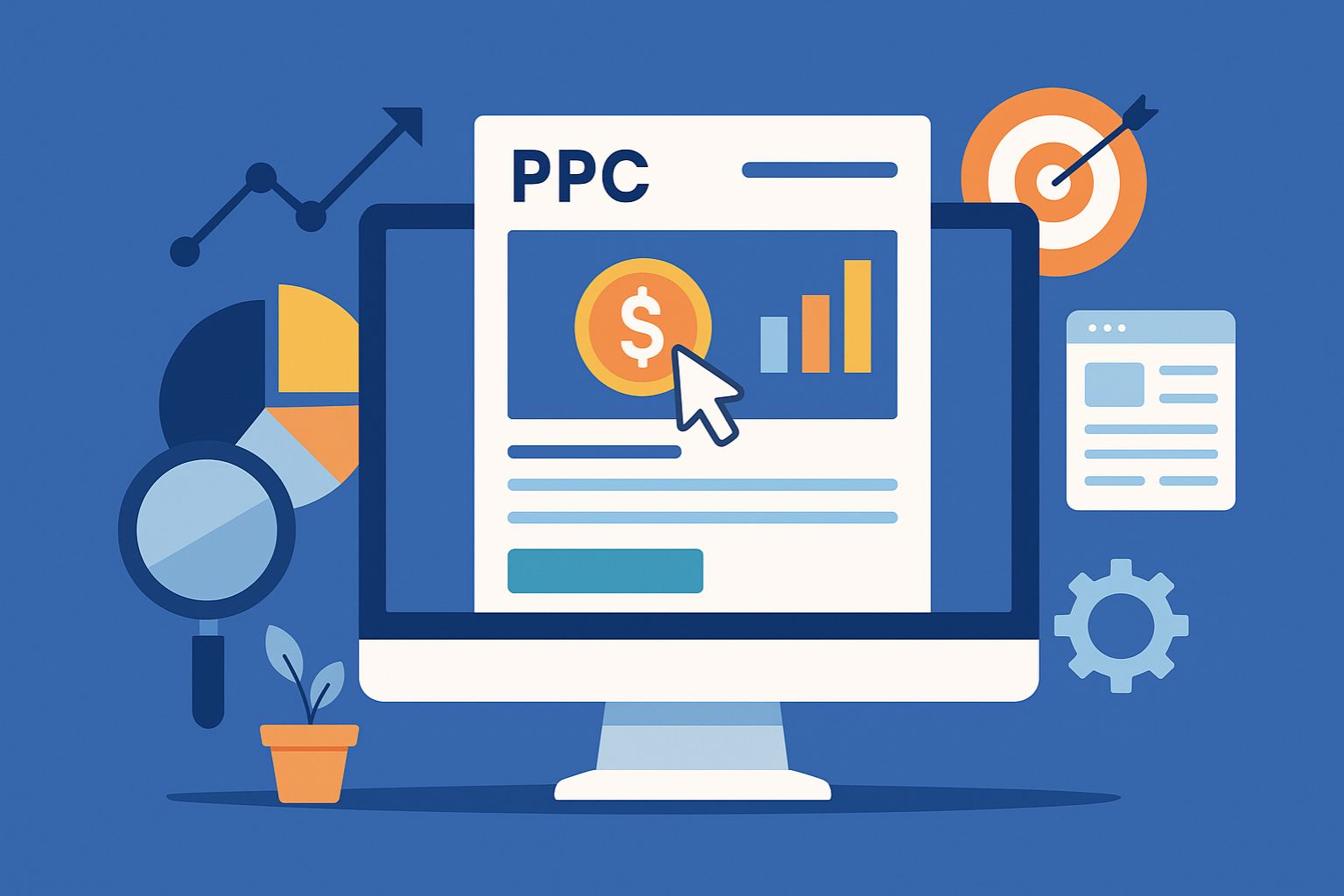 PPC for Beginners: The Ultimate Pay-Per-Click Guide for 2025 2 a set of elements that represent important links of PPC