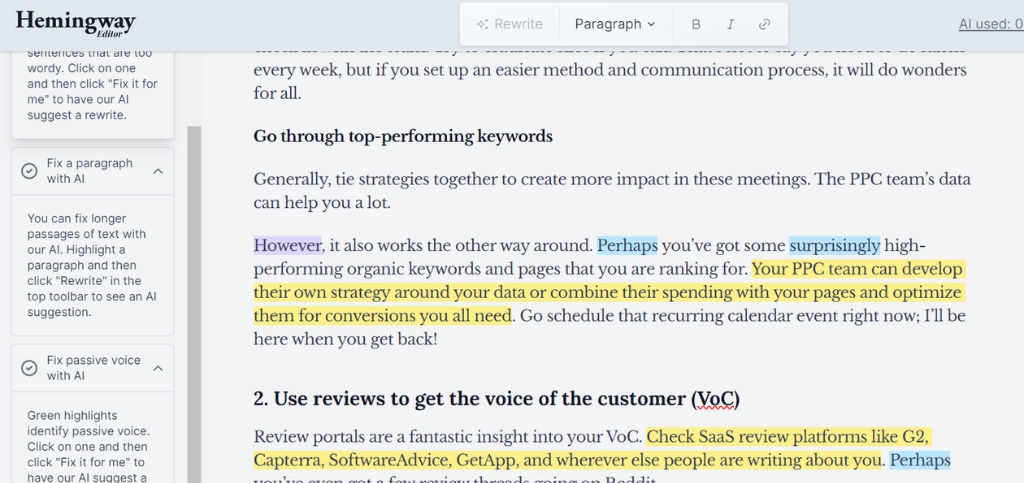 hemingway editor for content optimization